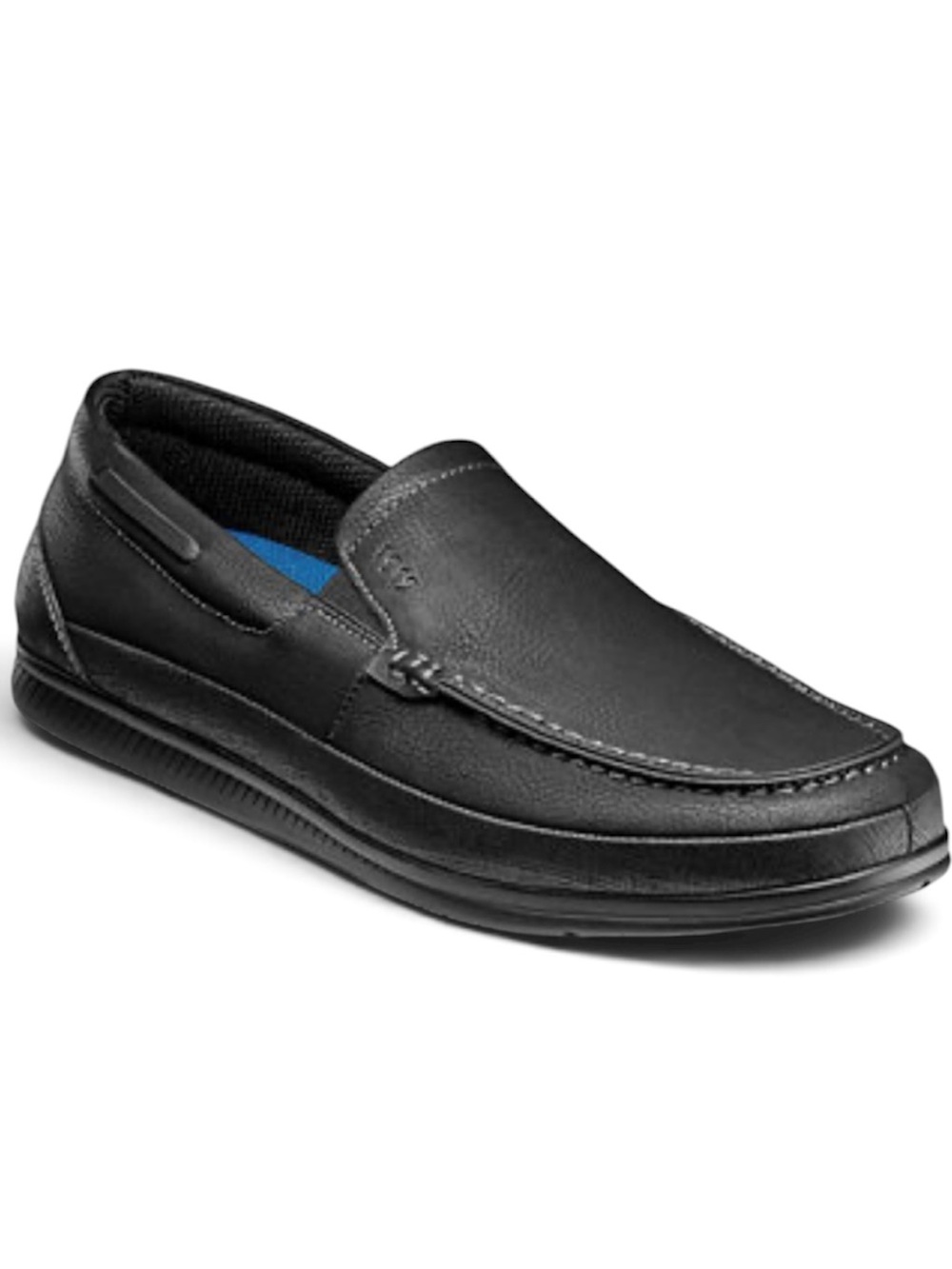 NIN BUSH MENS SANTO MOCCASIN TOE SLIP ON CASUAL LIGHTWEIGHT BLACK SHOE SIZE 9.5